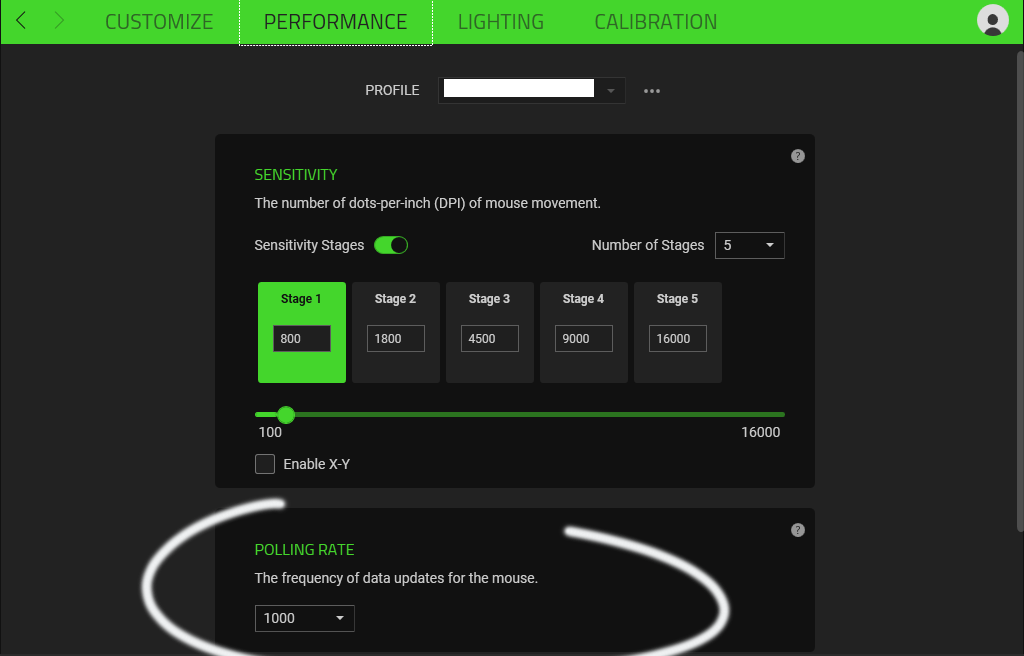 change razer mouse polling rate