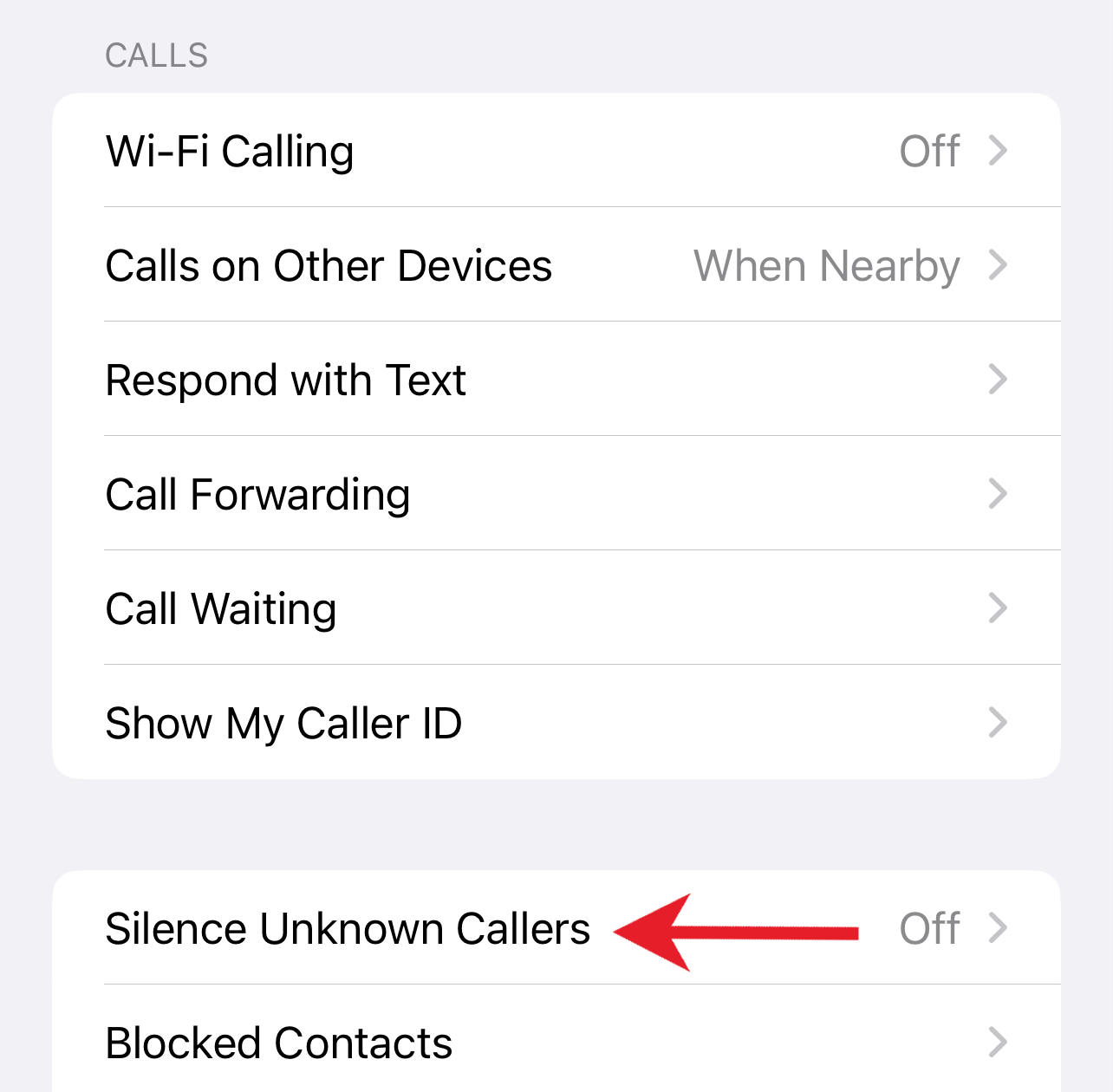 iphone silent unknown callers setting